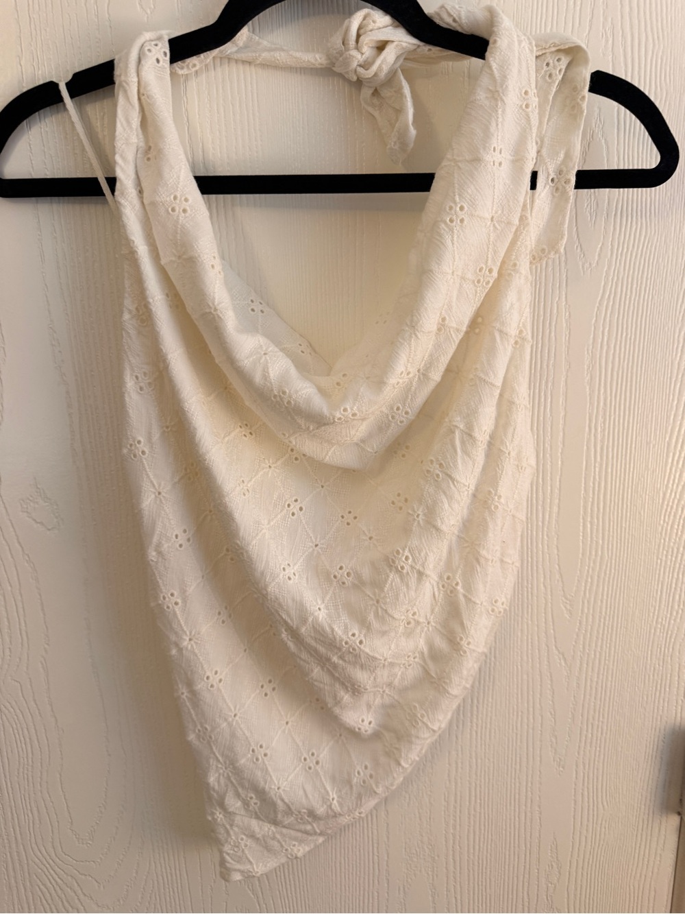 Free People Cream Eyelet Scarf Wrap